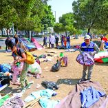 Alessandra Rojo de la Vega, alcaldesa de Cuauhtémoc encabezo el operativo para retirar los campamentos de personas en situación de calle que estaban ubicados en Paseo de la Reforma a la altura de Glorieta Violetas y Eje 1. Foto: Pável Jurado Canseco