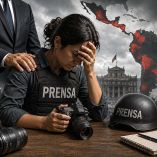 Ilustración sobre la violencia contra el periodismo y los periodistas en América Latina.