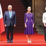 António Costa, Claudia Sheinbaum Pardo y Ursula von der Leyen.
