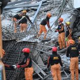 Responsables locales de la ciudad de Ángeles, informaron que recibieron un reporte por el derrumbe de un edificio de nueve pisos todavía en construcción.