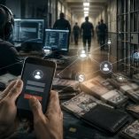 Fotoarte sobre la extorsión desde el interior de cárceles con ayuda de plataformas tecnológicas.