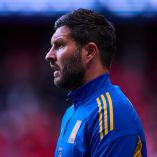 Gignac durante su entrenamiento con Tigres en la Final contra Toluca