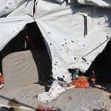 Un ataque contra el campamento de desplazados de Jawazat dejó siete muertos, según la defensa civil de Gaza.