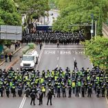 Agentes de la SSC de la CDMX cerrando el paso en Tlalpan.