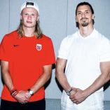 Zlatan Ibrahimovic presumió fotos con el goleador de Noruega