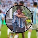 Yordi Rosado celebra triunfo de Argentina.