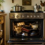 ¿Por qué no debes guardar ollas en el horno de la estufa?