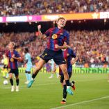 Fermín López aprovechó un error de la defensa del Athletic Club para marcar el segundo gol del Barcelona y sentenciar el triunfo 2-0 en el Camp Nou.