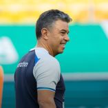 Marcelo Gallardo en su primer entrenamiento como director técnico de Ecuador.