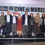 Miguel Rivera, Daniela Michel, Cuauhtémoc Cárdenas Batel en la conferencia del FICM