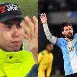 Un guardia de seguridad estuvo de espaldas mientras Messi daba su discurso, lo conmovió tanto que llegó hasta las lágrimas
