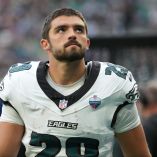 Will Shipley en un partido con el uniforme de los Eagles