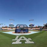 Oct 4, 2026; Los Angeles, California, USA;  A general view before game two of the NLDS for the 2026 MLB Playoffs at Uniqlo Field at Dodger Stadium.  Mandatory Credit: Kiyoshi Mio-Imagn Images