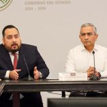 Luis Eduardo Flores Barrios, titular de la Fiscalía de Investigación de Delitos de Alto Impacto, y Fernando Blumenkron Escobar, fiscal estatal.