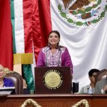 Clara Brugada, jefa de Gobierno de la Ciudad de México, durante la presentación de su Segundo Informe de Gobierno.