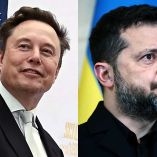 Elon Musk y Volodimir Zelenski.