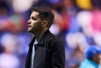 Nicolas Larcamon head coach of Cruz Azul during the Quarter Finals second leg match between Cruz Azul and Los Angeles FC as part of the CONCACAF Champions Cup 2026, at Cuauhtemoc Stadium, on April 14, 2026 in Puebla, Mexico.