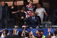 Tom Cruise compartió palco con David Beckham.