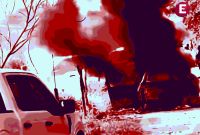 Auto incendiado en Colima