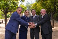 La presidenta de México compartió imagen junto a líderes de Brasil, Colombia y Uruguay.