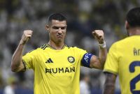Cristiano Ronaldo celebra su gol en la Champions de Asia contra el Neftchi Fargona de Uzbekistán.