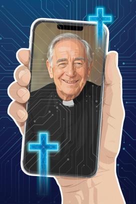 El padre Luciani fue creado con inteligencia artificial y cuenta con su propio sitio web y redes sociales.