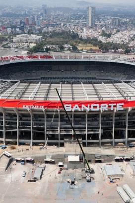 CIUDAD DE MÉXICO, 23MARZO2026.- Vista aérea del Estadio Banorte en proceso de remodelación y que está a unos días de recibir el partido de la selección mexicana y la selección portuguesa como preparación rumbo al mundial 2026. FOTO: TOMÁS PÉREZ DE LA CRUZ/CUARTOSCURO.COM