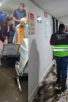 El agua sorprendió a varias personas que estaban en áreas de hospital