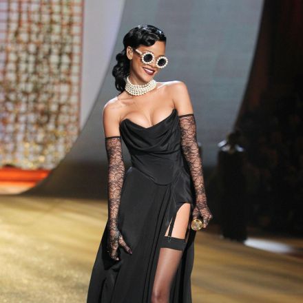 Photo2012: Startraxs/The Grosby GroupNew York, Nov 07, 2012The Victoria's Secret Fashion Show went down in NYC this evening with appearances from their most famous Angels, Miranda Kerr, Doutzen Kroes, Alessandra Ambrosio, and Adriana Lima. They were joined by a handful of newcomers on the famous runway, including Cara Delevingne and Jessica Hart. The models strutted their stuff on the runway in six separate sections. Adriana opened the first portion, which had a "Circus" theme featuring acrobats and performers on mini Segways. Earlier in the day, Miranda Kerr told us backstage she was most excited for the circus bit. She said, "I'm amazed at what they can do with their bodies!"The five following sections included "Dangerous Liaisons," "Calendar Girls," "Pink Is Us," "Silver Screen Angels," and "Angels in Bloom" motifs. There were a handful of memorable ensembles — Alessandra modeled the 2012 Fantasy Bra, covered in .5 million worth of gems, while Miranda donned a Swarovski-embellished corset. Doutzen seemed to be having a great time in a pink pom-pom ensemble, and Karlie Kloss was tasked with wearing a pair of target wings. Lily Aldridge, whose Kings of Leon rocker husband, Caleb Followill, was in the front row, took a turn down the runway in a patriotic flag skirt.STX