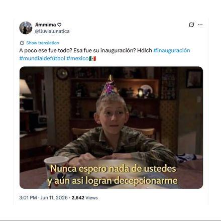 Los mejores memes que dejó la inauguración del Mundial 2026
