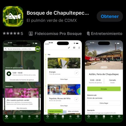 La aplicación está disponible para sistemas iOS y Android bajo el nombre de Bosque de Chapultepec.