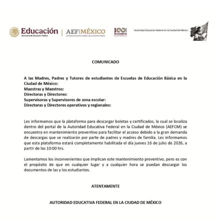 Comunicado AEFCM