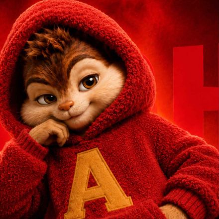Alvin conserva su clásica sudadera roja, pero estrena una apariencia renovada para la nueva película.