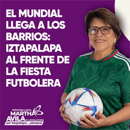 En Iztapalapa circularon trípticos con la imagen de la diputada local Martha Ávila vistiendo la playera de la selección mexicana junto al calendario del Mundial.