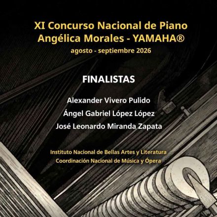 Alexander Vivero Pulido, Ángel Gabriel López López y José Leonardo Miranda Zapata serán los finalistas del XI Concurso Nacional de Piano Angélica Morales-Yamaha.