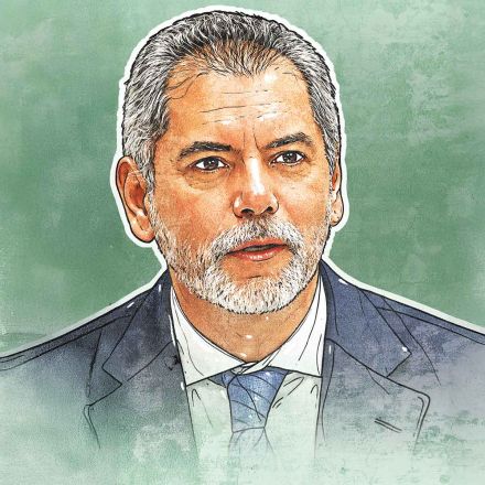 Ilustración de Edgar Amador, secretario de Hacienda.