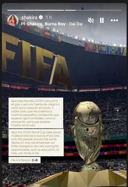 ¿Qué dijo? Shakira dedica emotivas palabras tras su show en la inauguración del Mundial 2026