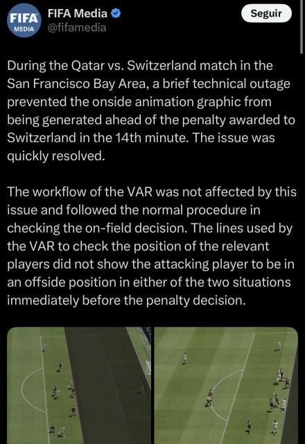 La FIFA aclaró el penal a favor de Suiza