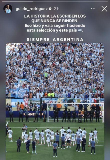 Guido Rodróguez mandó un mensaje de apoyo a la Selección Argentina