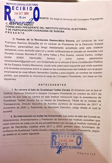 Partido de la Revolución Democrática (PRD) en Sonora