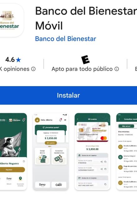 Transferencias desde app del Banco del Bienestar.