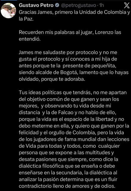 El presidente de Colombia, Gustavo Petro, contestó a la polémica en sus redes sociales