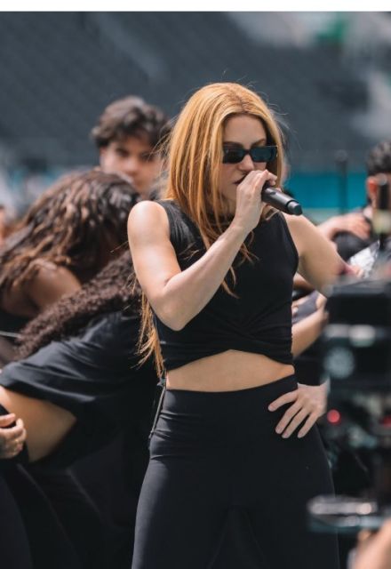 Shakira durante los ensayos previos a la inauguración del Mundial.