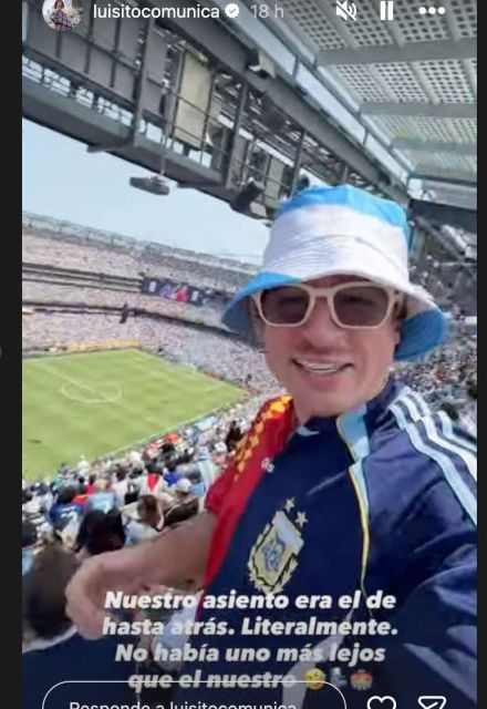 Luisito Comunica mostró la vista que tenía desde la última fila del MetLife Stadium durante la final del Mundial 2026.