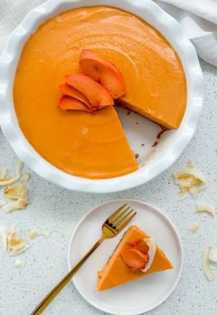 Rebanada de Cheesecake de mamey.