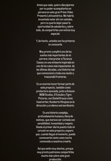 Belinda compartió un mensaje en sus historias de Instagram