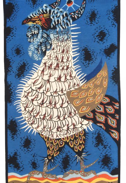 Gobelino que formará parte de la muestra 'Historias entretejidas, Francia-Méxicose' titulado 'Coq Gaulois (Gallo galo) o Le Coq', que fue diseñado en 1955 por el artista francés Jean Lurçat (1892–1966).