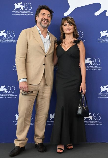 Spanish actor Javier Bardem and Spanish actress Penelope Cruz attend the photocall of "Bunker" presented in competition at the 83rd International Venice Film Festival, at Venice Lido on September 8, 2026. (Photo by Tiziana FABI / AFP)