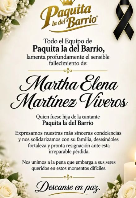 Martha Elena, hija adoptiva de Paquita la del Barrio.