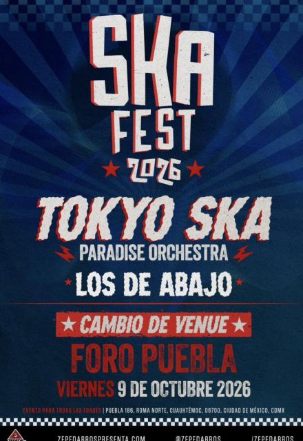 Cartél con la nueva sede del Ska Fest 2026.
